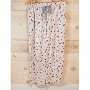 Anthropologie E by Eloise Womens size M Satin Pajama Pants Hot Air Balloon Print